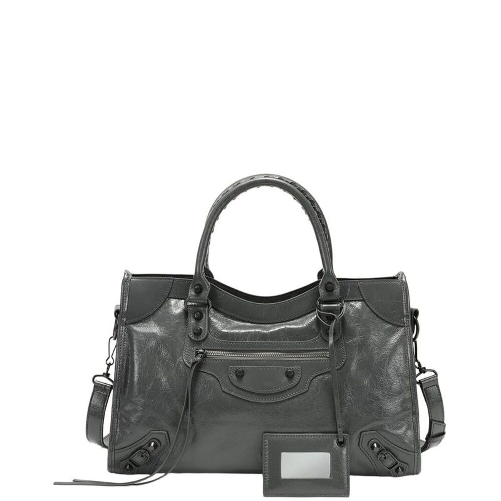 Tiffany & Fred Paris Distressed Leather Satchel, Grey